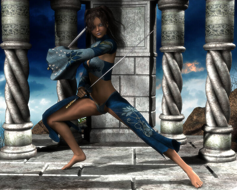 female warrior with sword