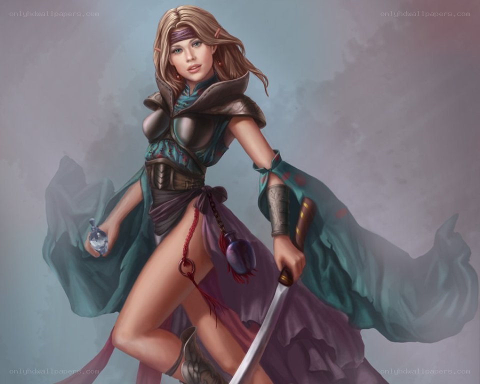 female warrior with sword