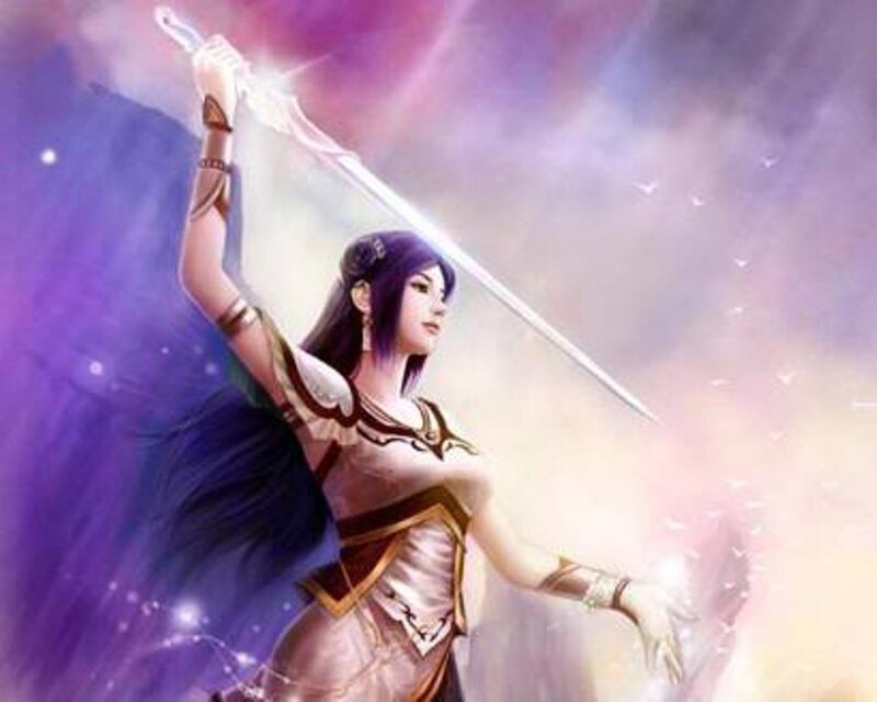 female warrior with sword