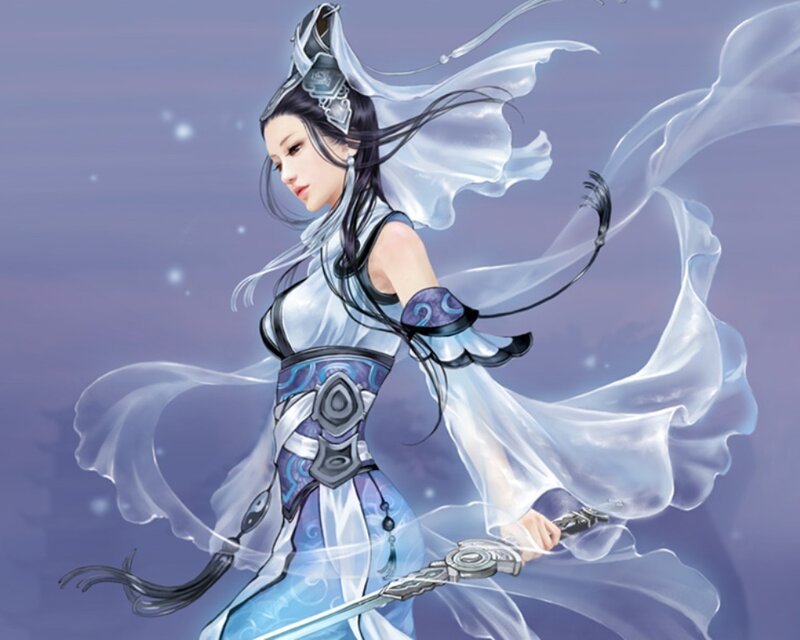 female warrior with sword