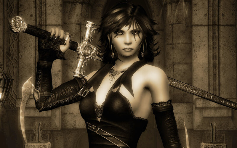 female warrior with sword