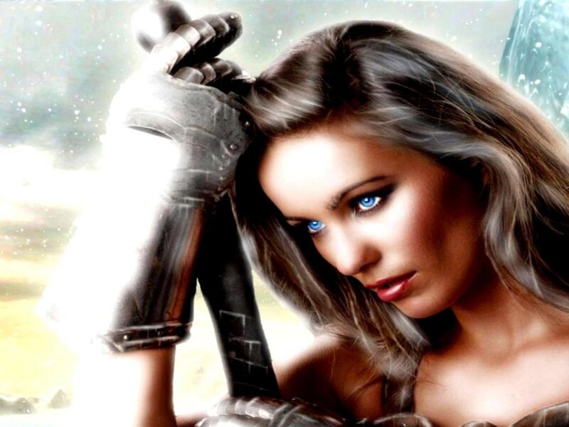female warrior with sword