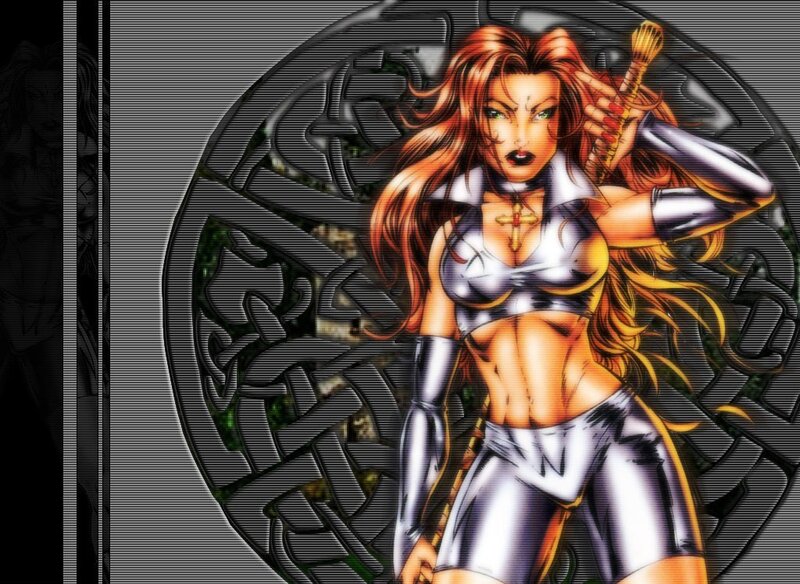 female warrior with sword