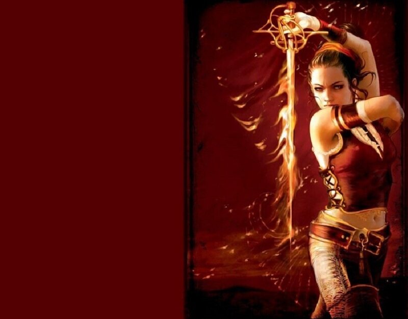 female warrior with sword