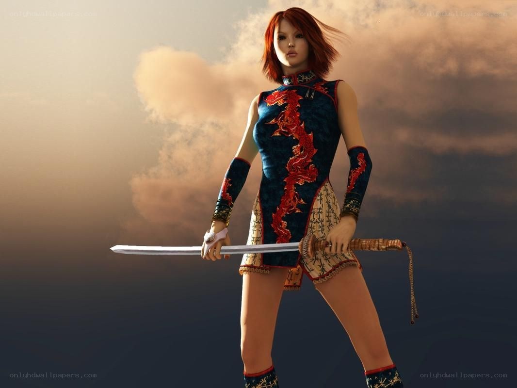female warrior with sword