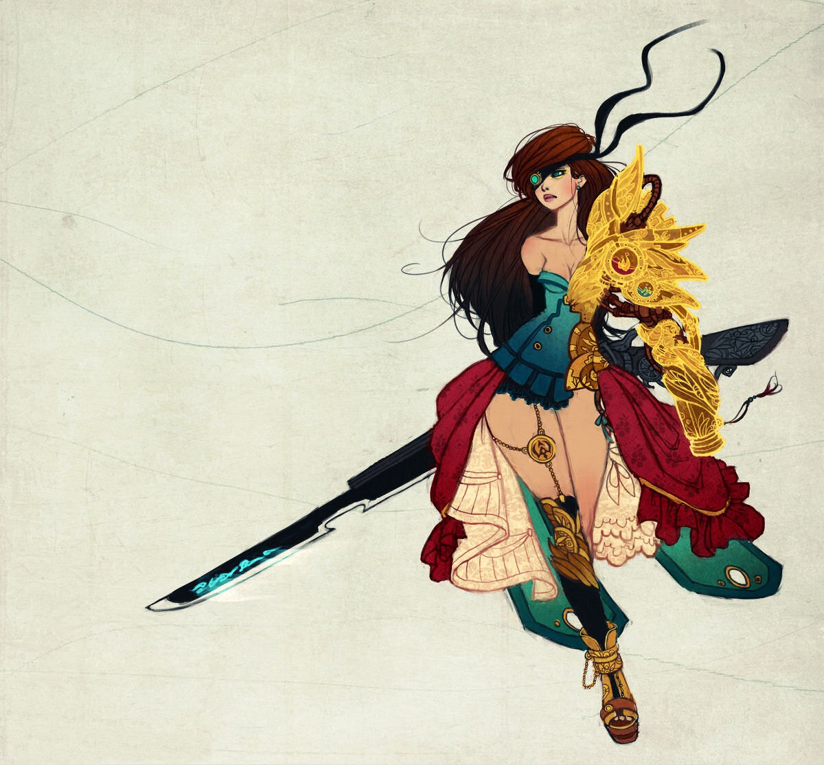 female warrior with sword