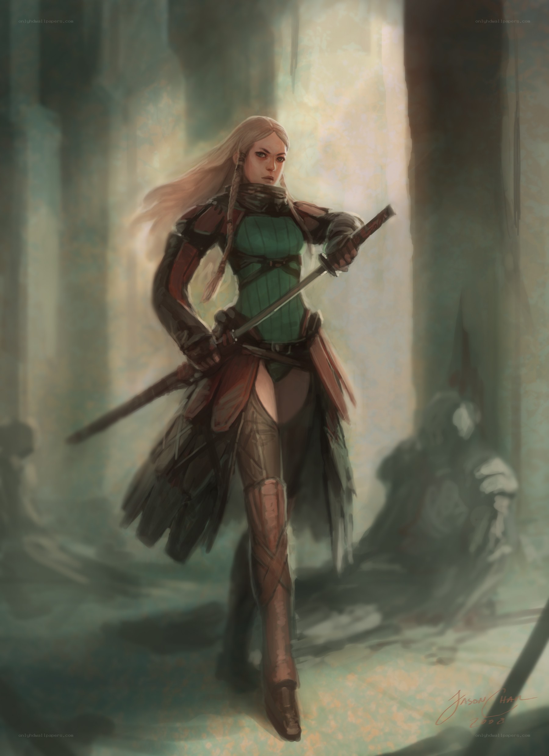 female warrior with sword