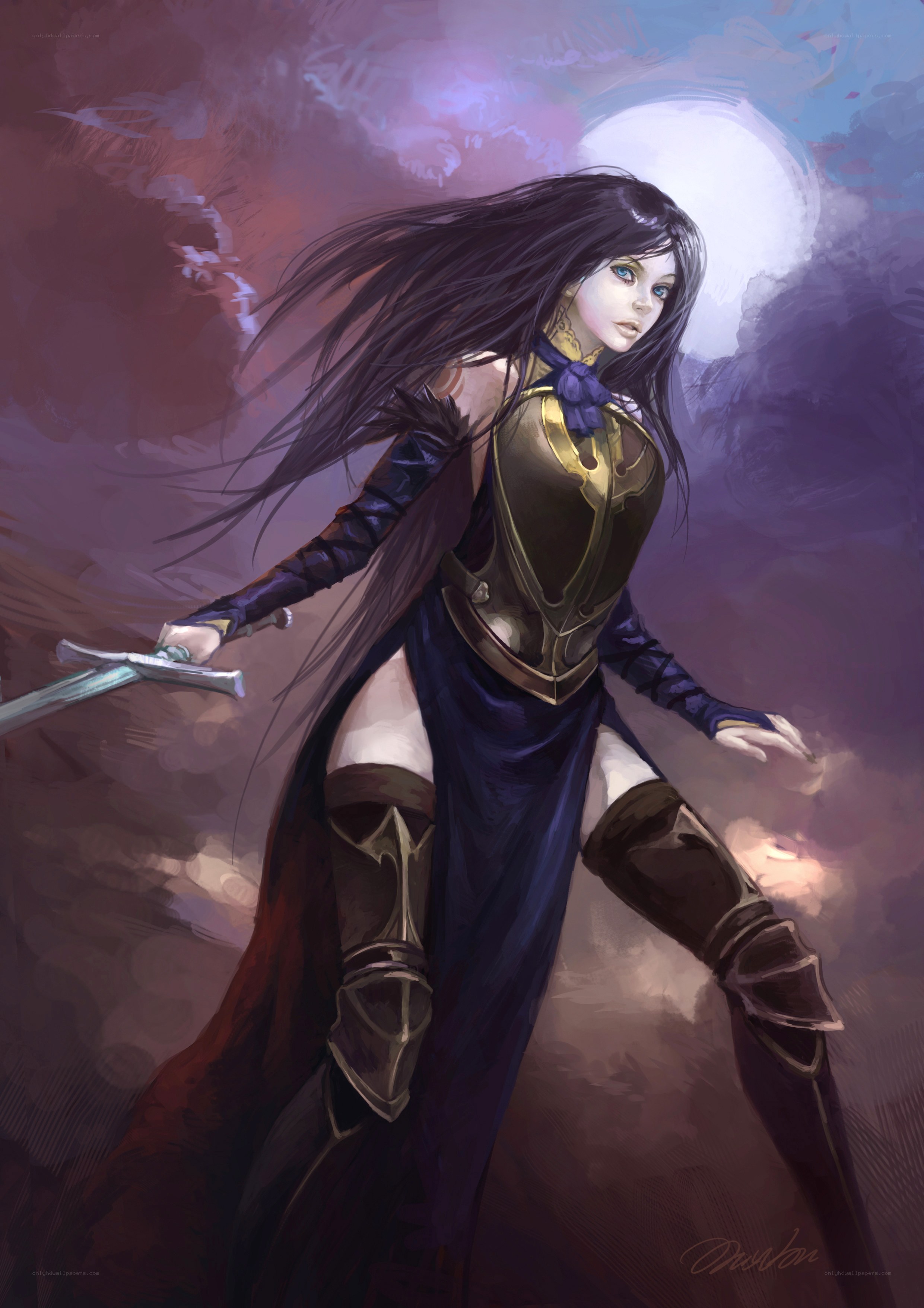 female warrior with sword