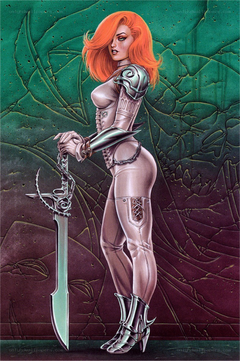 female warrior with sword