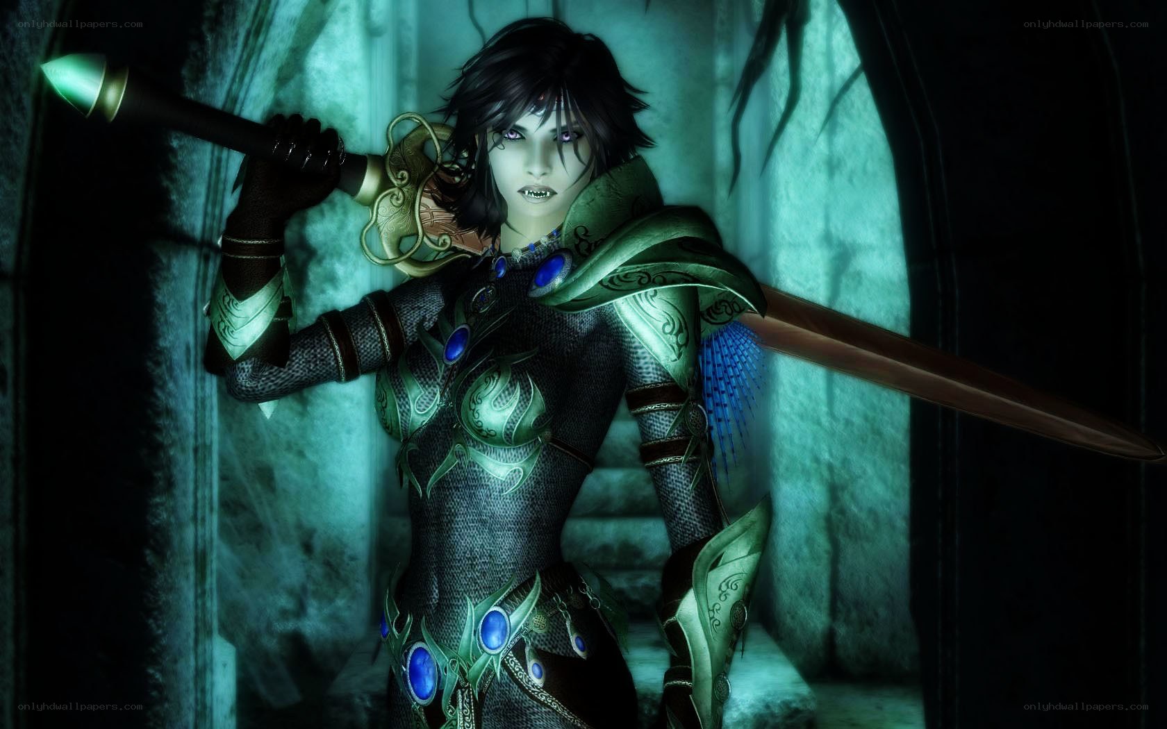 female warrior with sword
