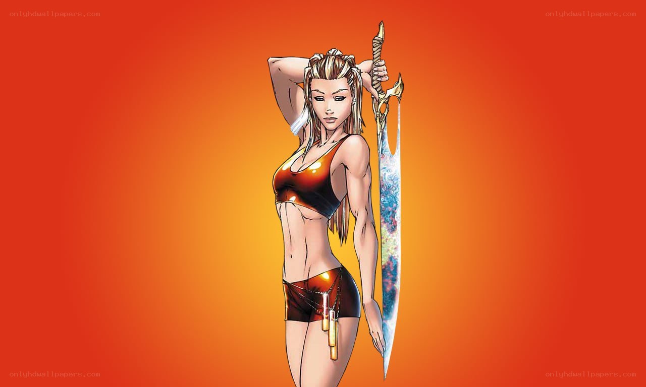 female warrior with sword
