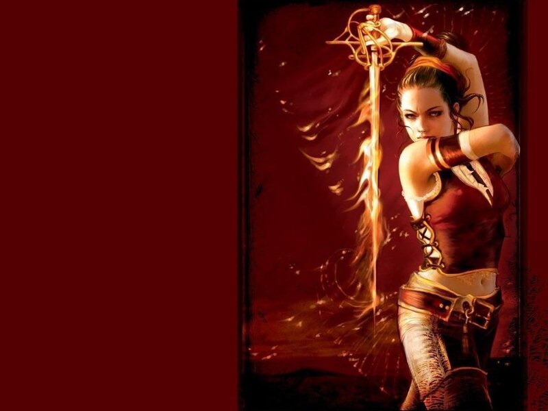 female warrior with sword