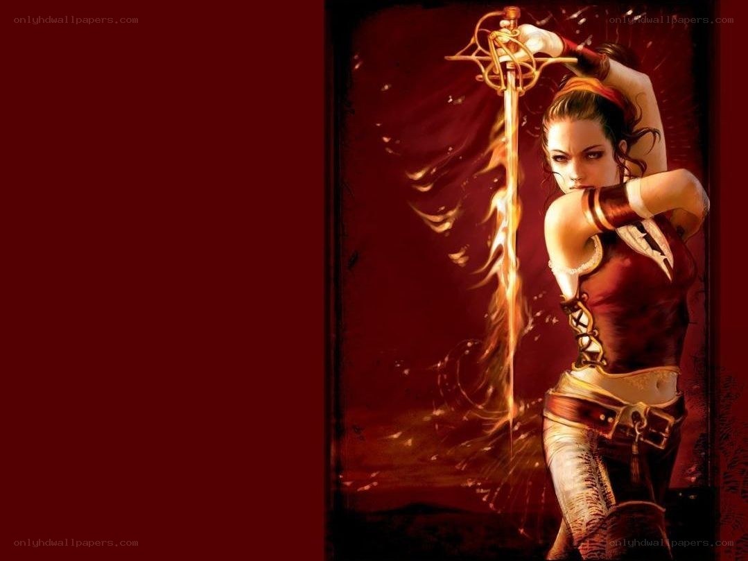 female warrior with sword