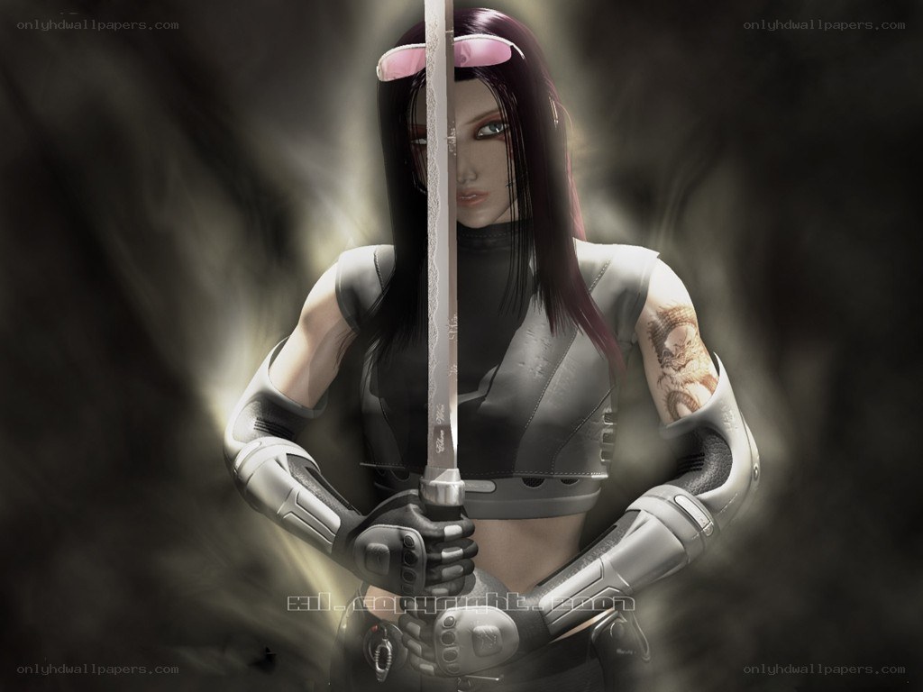 female warrior with sword