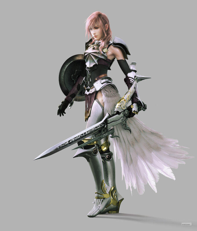 female warrior with sword and shield