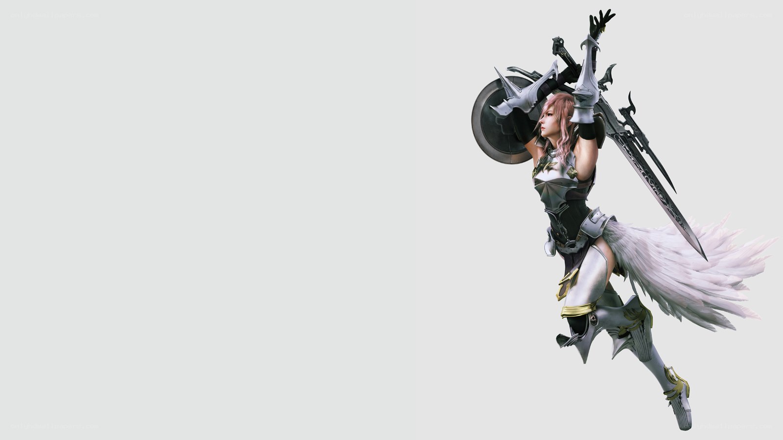 female warrior with sword and shield