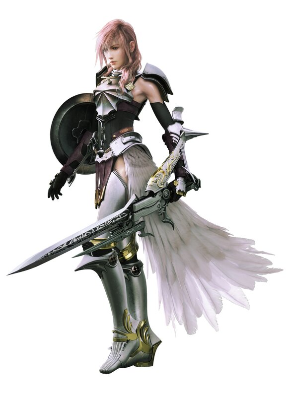 female warrior with sword and shield