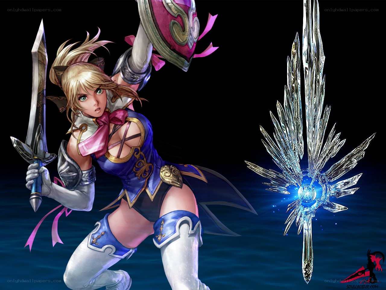 female warrior with sword and shield