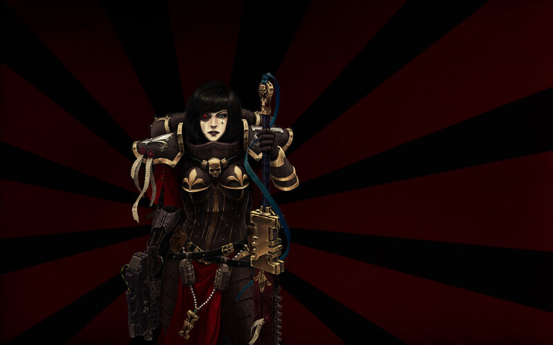 Female Warrior with Sword — Black, Dramatic, Digital Art, Gun