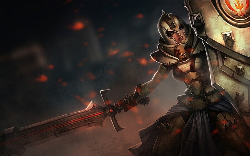 Female Warrior with Sword — Black, Dramatic, Night, Digital Art, Shield