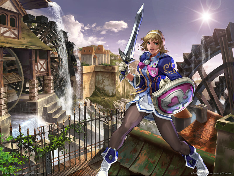 Female Warrior with Sword — Blue, Dramatic, Afternoon
