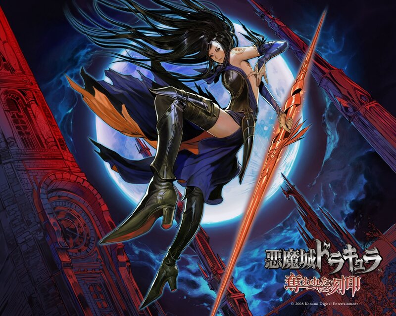 Female Warrior with Sword — Blue, Dramatic, Night, Anime, Moon