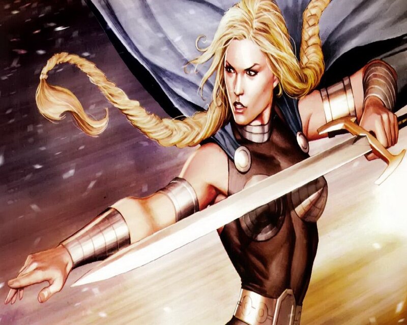 Female Warrior with Sword — Brown, Dramatic, Comic