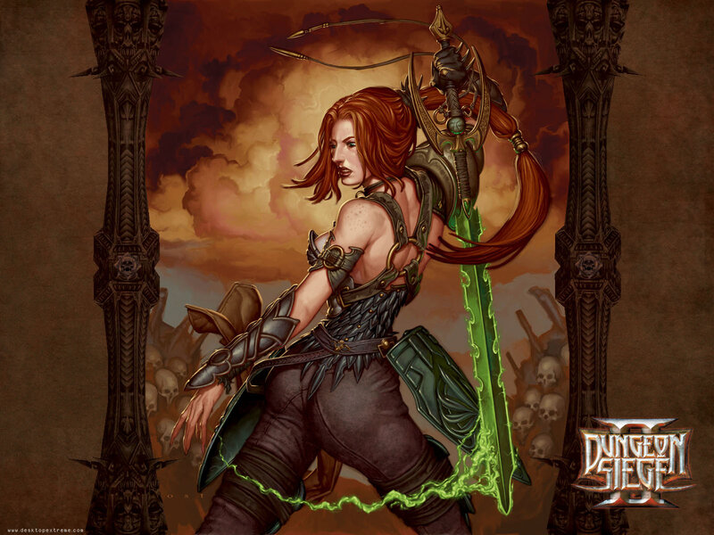 Female Warrior with Sword — Brown, Dramatic, Sunset, Digital Art, Skulls