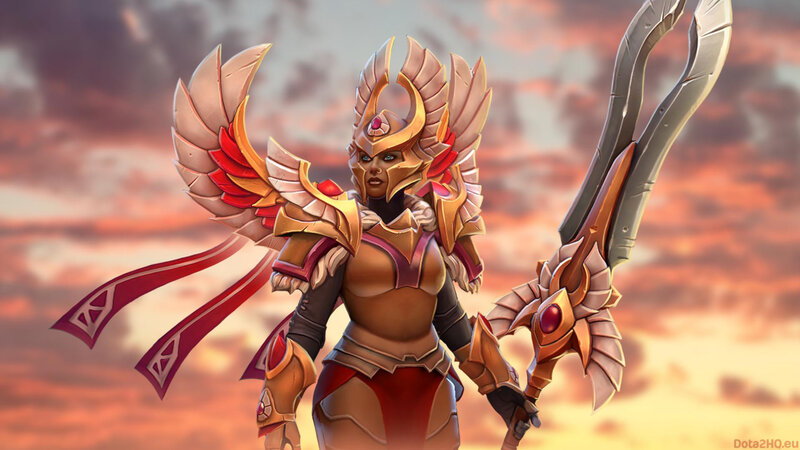 Female Warrior with Sword — Gold, Dramatic, Sunset, Digital Art, Armor, Helmet