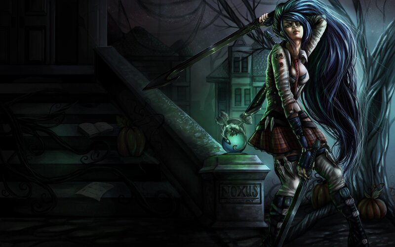 Female Warrior with Sword — Green, Dark, Dramatic