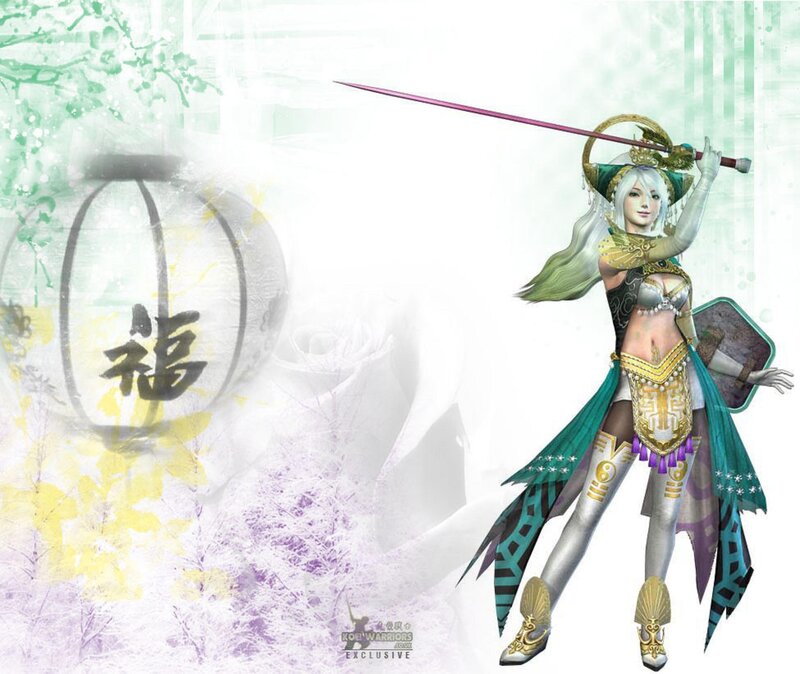 Female Warrior with Sword — Green, Serene