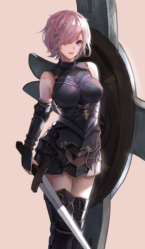 Female Warrior with Sword — Purple, Confident