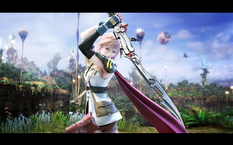 Female Warrior with Sword — Purple, Dramatic, Afternoon, 3d Render