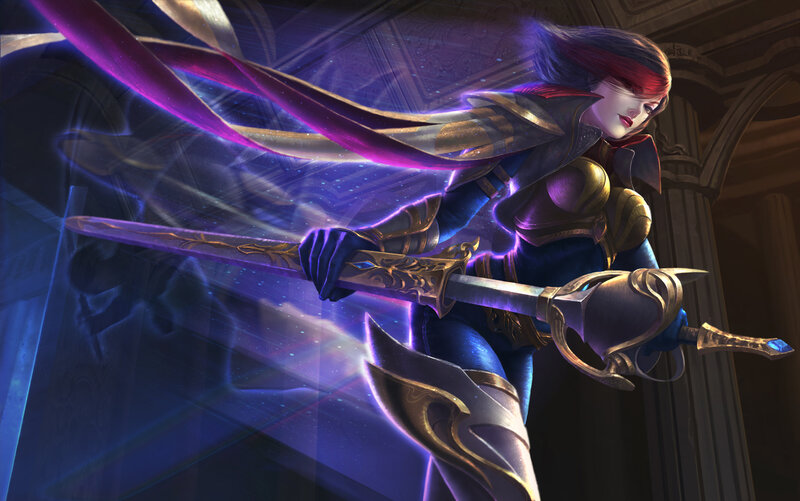Female Warrior with Sword — Purple, Dramatic, Digital Art, Cape, Armor