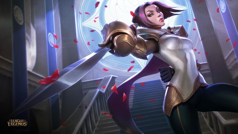 Female Warrior with Sword — Purple, Dramatic, Digital Art, Rose Petals