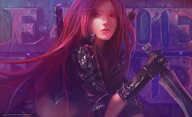 Female Warrior with Sword — Purple, Dramatic, Night, Digital Art, Armor, Long Hair