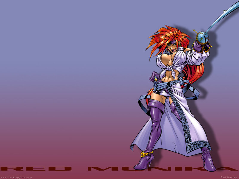 Female Warrior with Sword — Purple, Dynamic