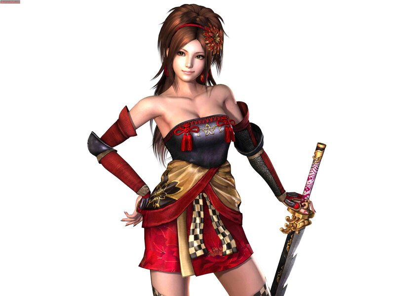 Female Warrior with Sword — Red, Confident