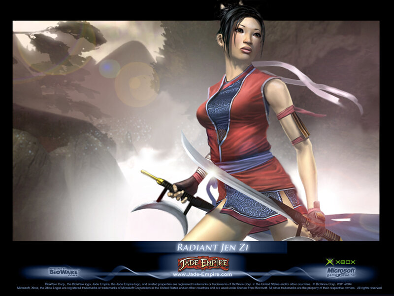 Female Warrior with Sword — Red, Dramatic, Digital Art, Ribbon