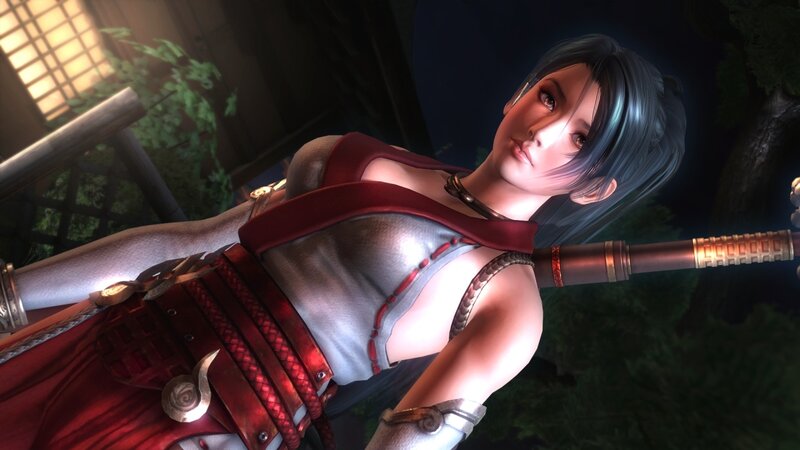 Female Warrior with Sword — Red, Dramatic, Night, 3d Render