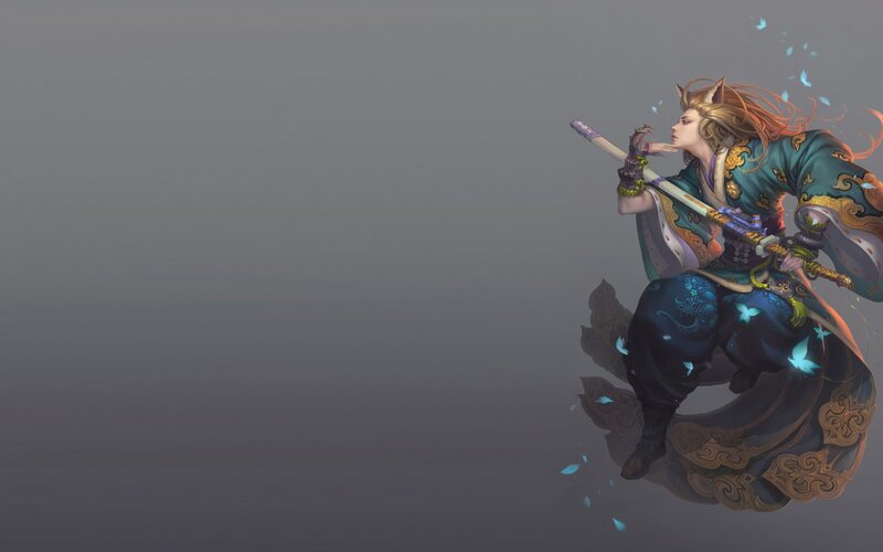 Female Warrior with Sword — Teal, Dramatic