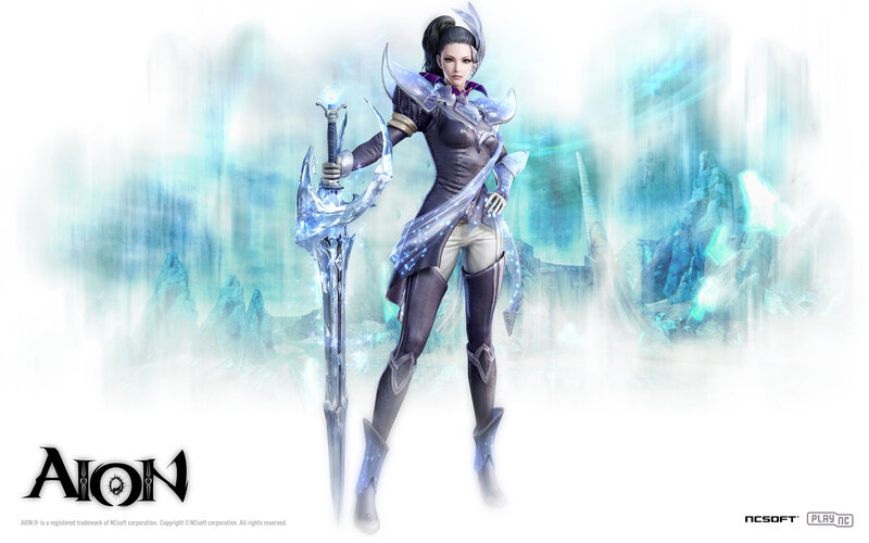 Female Warrior with Sword — White, Dramatic, Digital Art, Armor, Ice