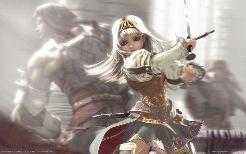Female Warrior with Sword — White, Dramatic, Digital Art, Armor