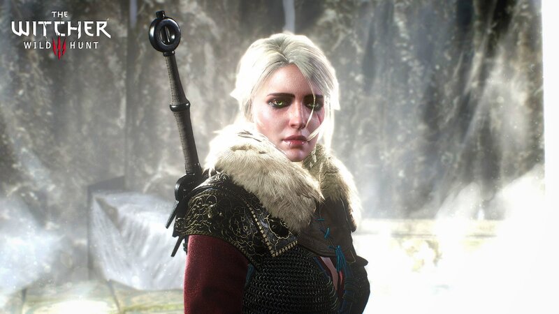 Female Warrior with Sword — White, Dramatic, Winter, 3d Render
