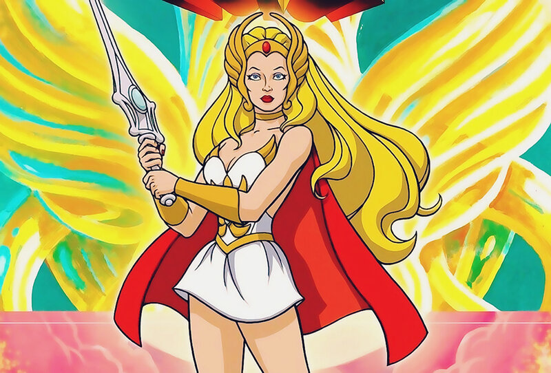 Female Warrior with Sword — Yellow, Dramatic, Anime