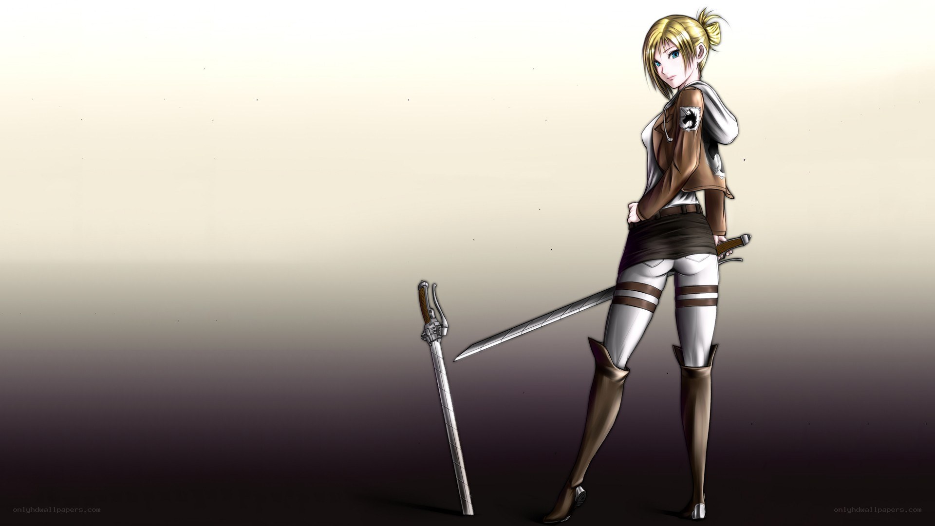 female warrior with swords