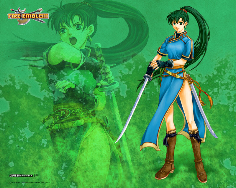Female Warrior with Swords — Green, Dramatic