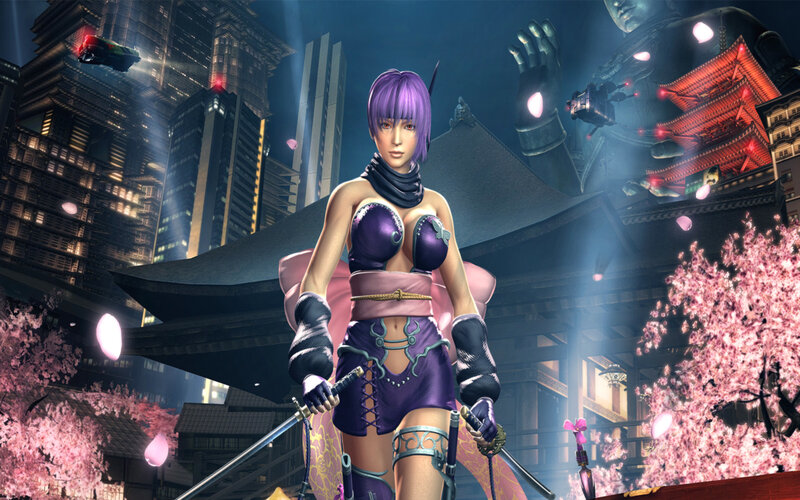 Female Warrior with Swords — Purple, Dramatic