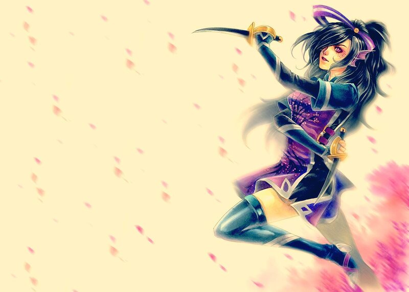Female Warrior with Swords — Purple, Dynamic