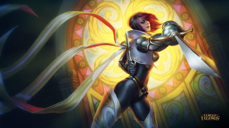 Female Warrior with Swords — Yellow, Dramatic, Digital Art